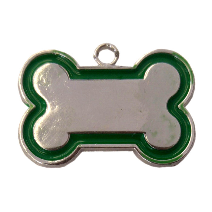 Kemik Şekilli Kedi Köpek İsimlik Aksesuar 2*3 cm Yeşil