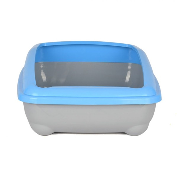 Kedi Tuvalet Kum Kabı 50/37/13.5 cm Açık Mavi + Kürek Hediye