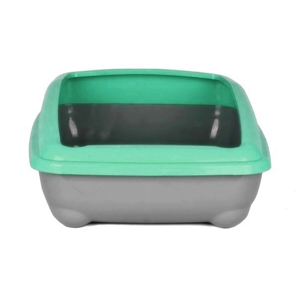 Kedi Tuvalet Kum Kabı 50/37/13.5 cm Yeşil + Kürek Hediye
