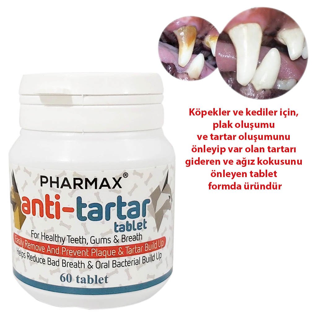 Pharmax Anti-Tartar Kedi Köpek Diş Taşı Giderici Tablet 60 adet