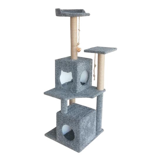 Yuvalı Katlı Kedi Tırmalama Tahtası Oyun Alanı 145 cm Kırçıl