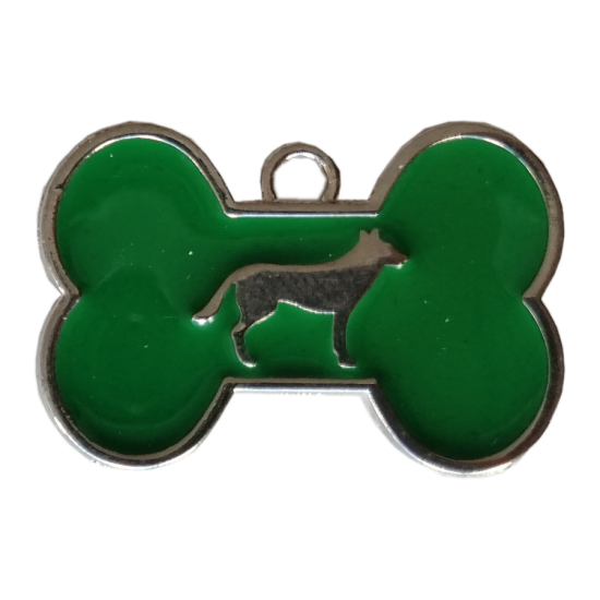 Kemik Şekilli Köpek İsimlik Aksesuar 2*3 cm Yeşil