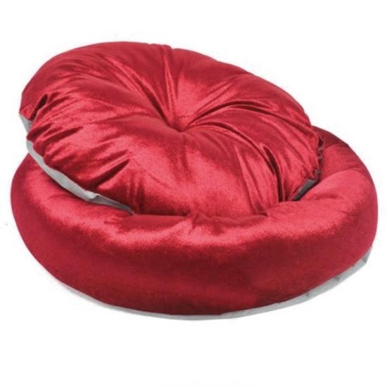 Tay Tüyü Yumuşak Kedi Köpek Yatağı 50 cm Kırmızı