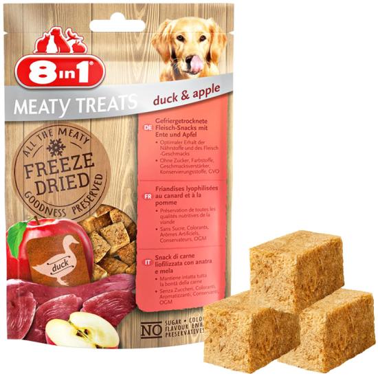 8in1 Meaty Treats Ördekli Elmalı Kurutulmuş Tahılsız Köpek Ödülü 50 gr
