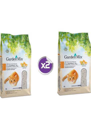 Gardenmix Portakallı Bentonit Topaklanan Kedi Kumu 10 lt 2 Adet