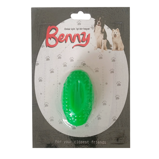 Benny Köpek Oyuncağı Sert Elips Top 8 x 4.5 cm Yeşil