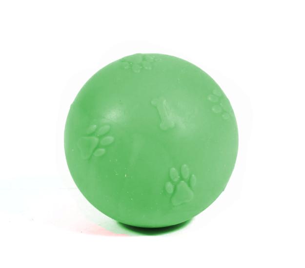 Kardelen Termoplastik Pati Desenli Sert Köpek Oyun Topu 7 cm Yeşil