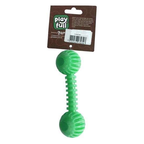 Playfull Sağlam Plastik Dental Dumbel Köpek Oyuncağı 12 x 3,5 cm Yeşil