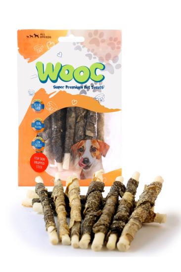Wooc Dog Balık Derisi Sargılı Sütlü Stick Köpek Ödül Maması 80 gr
