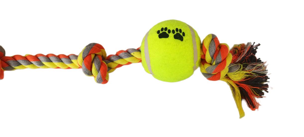 Tenis Toplu Uzun Düğümlü Köpek Diş İpi 7-40 cm Sarı