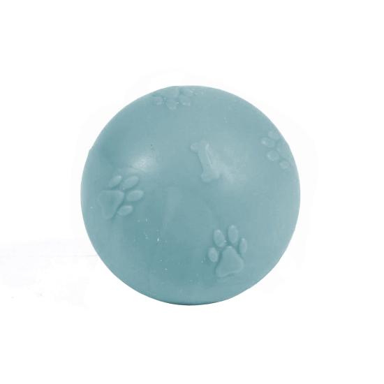 Pati Desenli Termoplastik Sert Köpek Oyun Topu 8 cm Large Açık Mavi