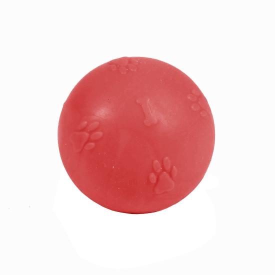 Pati Desenli Termoplastik Sert Köpek Oyun Topu 8 cm Large Kırmızı
