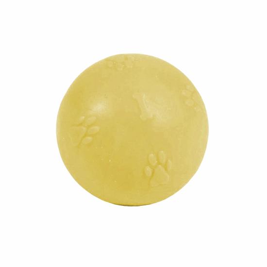Pati Desenli Termoplastik Sert Köpek Oyun Topu 8 cm Large Sarı