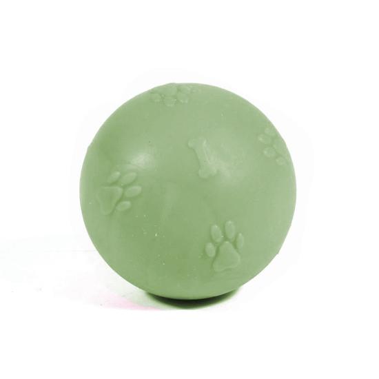 Pati Desenli Termoplastik Sert Köpek Oyun Topu 8 cm Large Yeşil