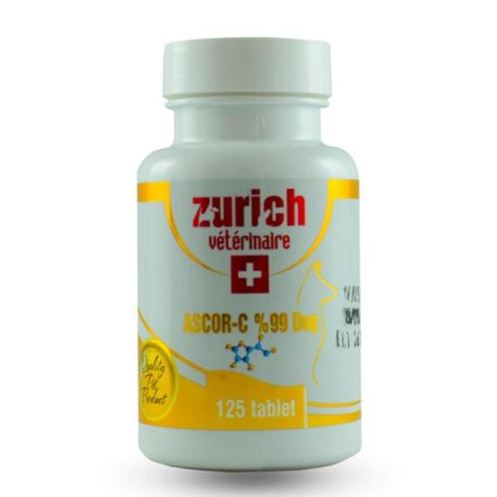 Zurich Ascor- C Köpekler İçin C Vitamini Bağışıklık Desteği Tablet 125 Adet